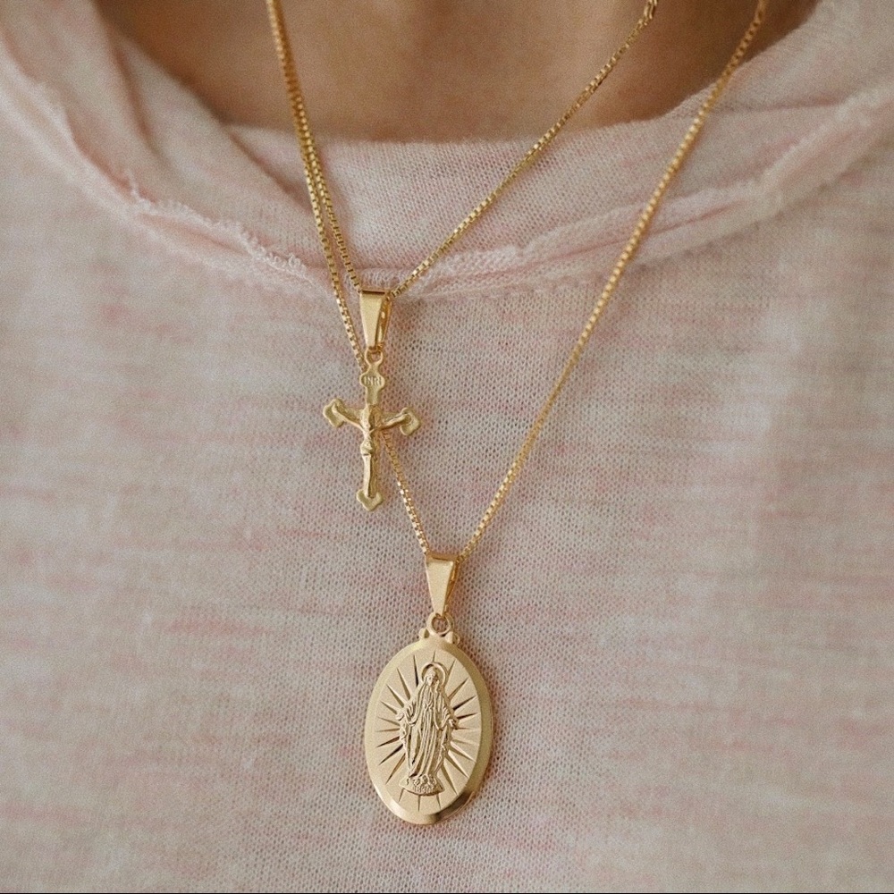 Petite Crucifix Necklace | 18k Gold Filled - Picture 3 of 7